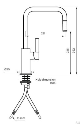 Robinet de cuisine avec bec extractible ARM577 Laiton Graphite