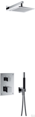 Ensemble de douche avec robinet thermostatique à pression BOX8268 SQUARE ED2 Laiton Chromé