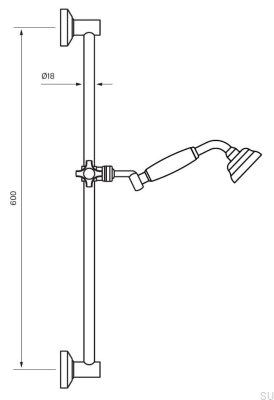 Set de douche ZSAL070 Laiton poli, non peint