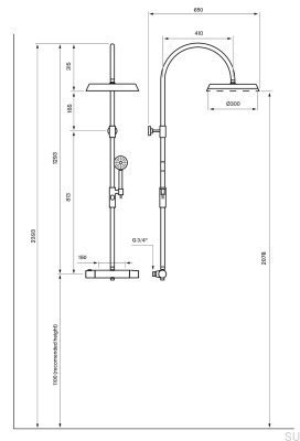 Set de douche ARM7300-150 Laiton chromé