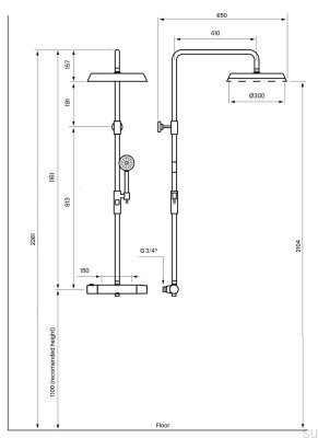 ARM7200-150 Ensemble de douche en laiton doré miel