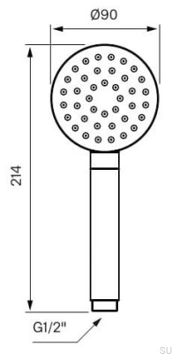 Pommeau de douche ZDOC095 Laiton Miel Or avec Noir