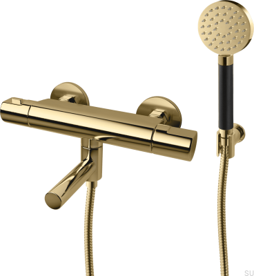 Robinet de baignoire thermostatique mural ARM026-150, Laiton Or Miel
