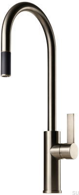 Robinet de cuisine avec bec extractible ARM185, laiton nickelé brossé