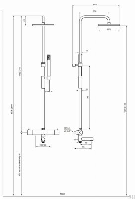 Ensemble de douche TVM2200-150, laiton nickelé brossé
