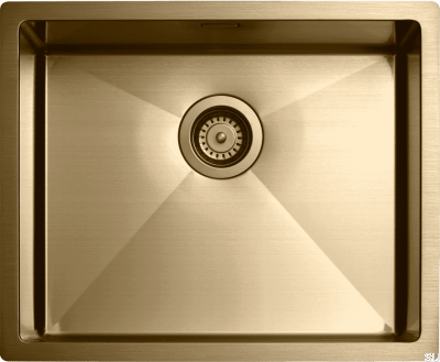 Diskho 5040 Évier de Cuisine Acier Laiton Poli PVD