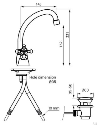 Robinet de lavabo Classic VLV077, laiton poli, non peint