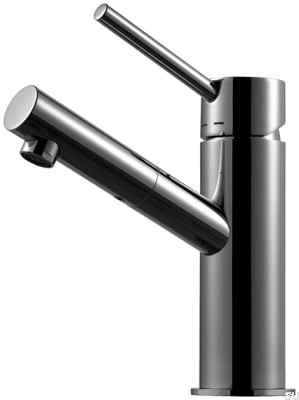 Robinet de lavabo BI071, laiton, chrome noir