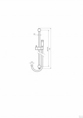 Barre de douche Poker avec support mural réglable ZSAL176 Laiton chromé
