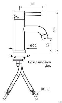 Robinet de lavabo EVO071, laiton chromé