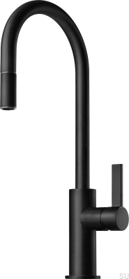 Robinet de cuisine avec bec extractible ARM185, laiton noir mat