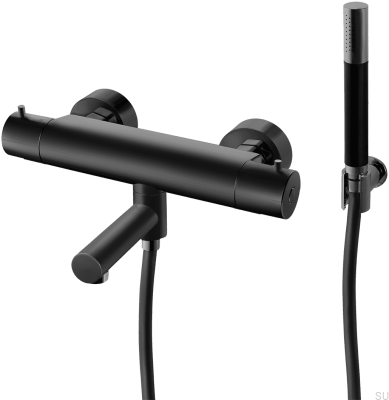 Robinet thermostatique de bain et de douche EVM026-150 Laiton Noir Mat