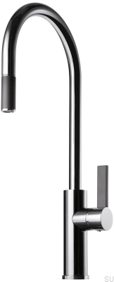 Robinet de cuisine avec bec extractible ARM185 Laiton Chrome/Noir