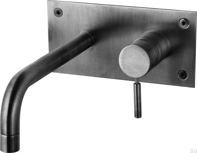 Robinet de lavabo 230 BOX008 Laiton Chromé Noir Brossé
