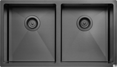 Évier de cuisine 4040 Acier PVD Noir Mat