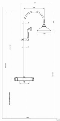 Ensemble de douche XCOL7269-150 Laiton Poli Non Peint