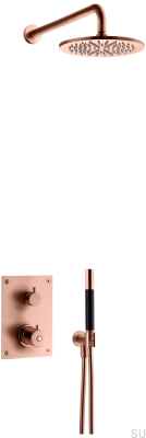 Ensemble de douche avec robinet thermostatique à pression BOX7268 ED2 Cuivre Brossé Non Peint