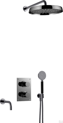 ARM7368 ED2 Ensemble de douche en laiton noir chromé