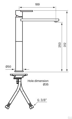 Robinet pour lavabo LIN081, laiton chromé