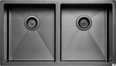 Évier de cuisine 4040 acier noir chromé PVD
