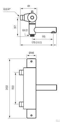 Robinet de lavabo EVM022, laiton brun
