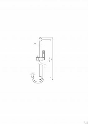 Barre de douche Jet avec support mural réglable ZSAL109 Laiton chromé