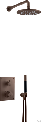 Ensemble de douche avec robinet thermostatique à pression BOX7268 ED2 Laiton Marron