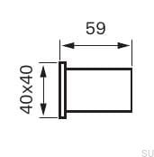 Support mural pour pomme de douche XSUP030 SQUARE, Laiton chromé