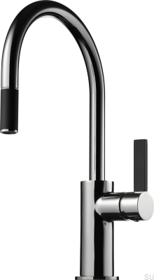 Robinet de cuisine avec bec extractible ARM375 Chrome/Noir