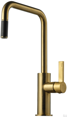 Robinet de cuisine avec bec extractible ARM985 Laiton Brossé Miel Or