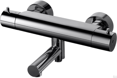 Robinet thermostatique de bain et de douche EVM022-150 Laiton Noir Chrome