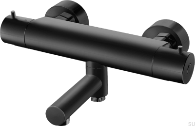 Robinet thermostatique de bain et de douche EVM022-150 Laiton Noir Mat