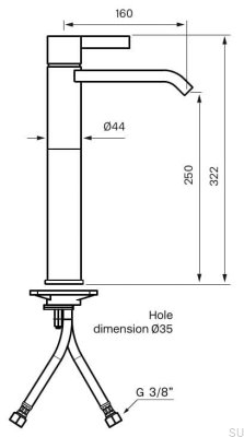 Robinet de lavabo ARM081M Laiton Noir Mat