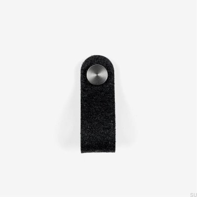 Bouton de meuble Pina noir avec Pinatex argent