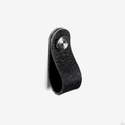 Bouton de meuble Pina noir avec Pinatex argent