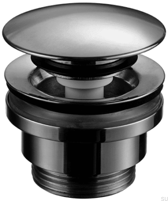 Bouchon de lavabo escamotable universel 74400 Laiton Noir Chrome