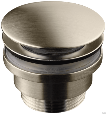 Bouchon de lavabo escamotable universel 74400 Laiton nickel brossé