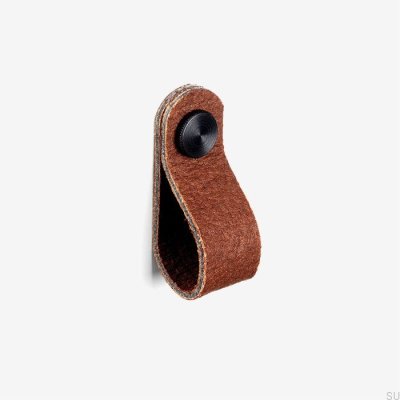 Bouton de meuble Pina marron avec Pinatex noir