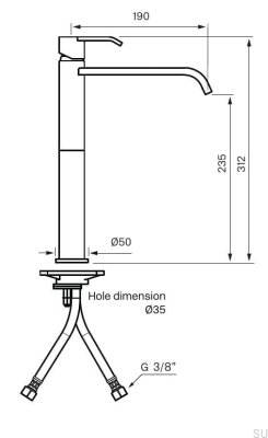 Robinet pour lavabo haut VIC081, laiton chromé