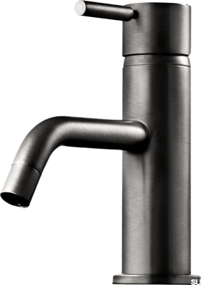 Robinet de lavabo EVM071, laiton, noir, chrome brossé