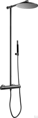 TVM300 Ensemble de douche en laiton noir brossé et chrome