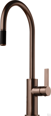 Robinet de cuisine avec bec extractible ARM185, Laiton Marron