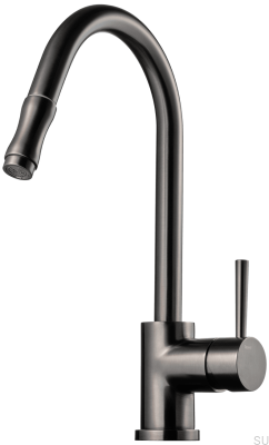 Robinet de cuisine avec bec extractible EVO185 Laiton Noir Chrome Brossé
