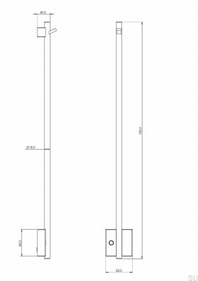 Radiateur de salle de bain TW750-85 Laiton Poli Non Peint