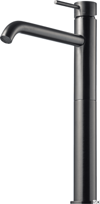 Robinet de lavabo EVM082, laiton, noir, chrome brossé