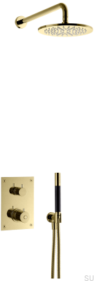 Ensemble de douche avec robinet thermostatique à pression BOX7268 ED2 Laiton Miel Or