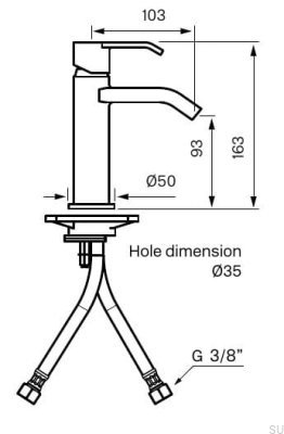 VIC071 Robinet de lavabo en laiton noir mat