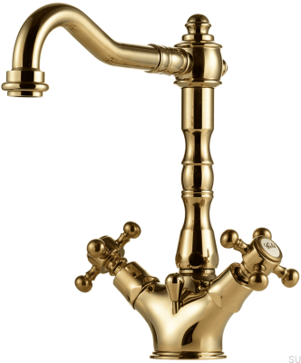 Robinet de lavabo FBLV075, laiton poli, non peint
