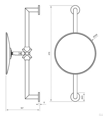 Miroir de salle de bain TA816 Laiton Nickel Brossé