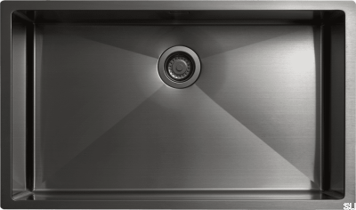Diskho 8040 Évier de cuisine en acier chromé noir PVD